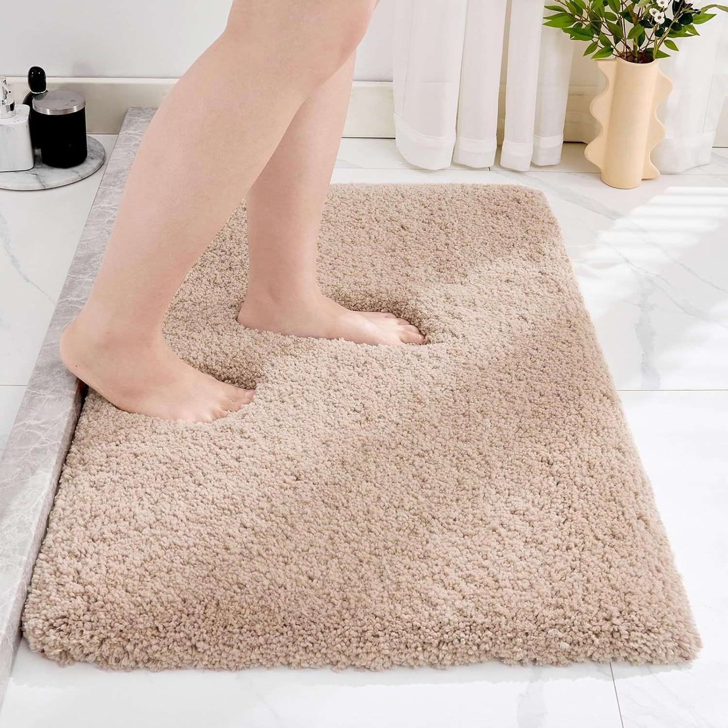 Alfombra antideslizante de baño doméstico transfronterizo alfombra de flocado de alta absorción de agua secado rápido espesado alfombra de piso de inodoro