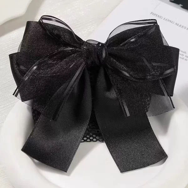 Professional hair accessories for female workers: nurse, bank employee, flight attendant, hotel staff. Korean-style updo net bag, bow hair clip, hair accessory for women