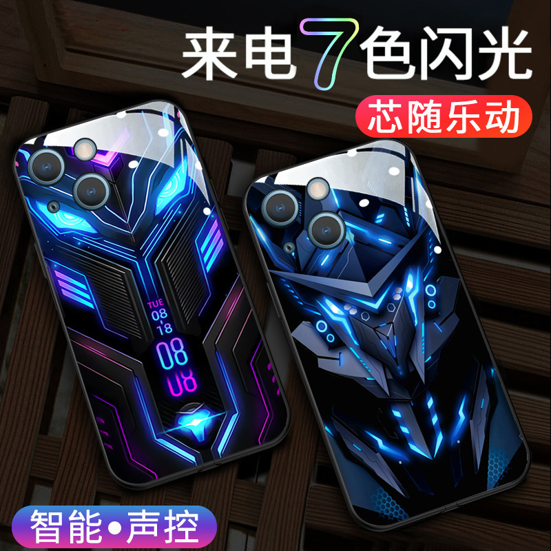 Apple 14Promax Mobile Phone Case Iphone13 Incoming Call Luminous 11 Mecha 16Proi New Model 15Plus Suitable