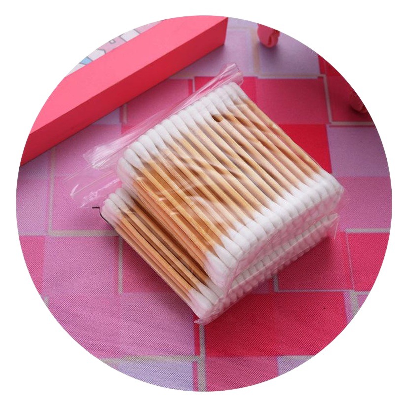 Hisopo de algodón de doble cabeza desechable en caja al por mayor maquillaje de belleza herramienta práctica-hisopo de algodón fino sanitario hisopo de algodón de flores