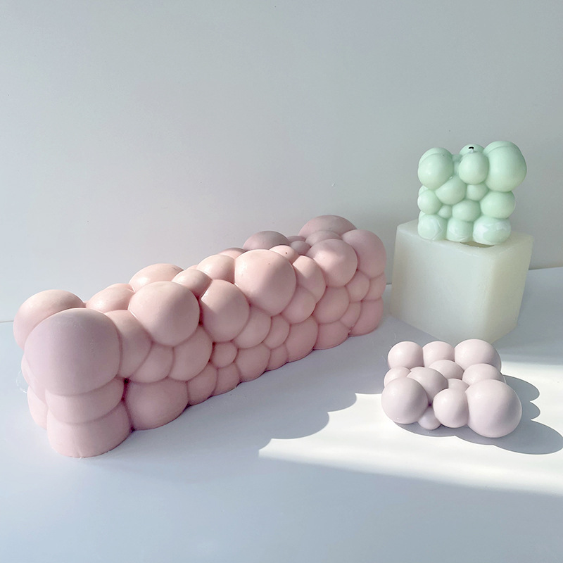 Jiahuimei ins estilo irregular burbuja bola vela cubo molde DIY aromaterapia jabón hecho a mano yeso herramienta abrasiva