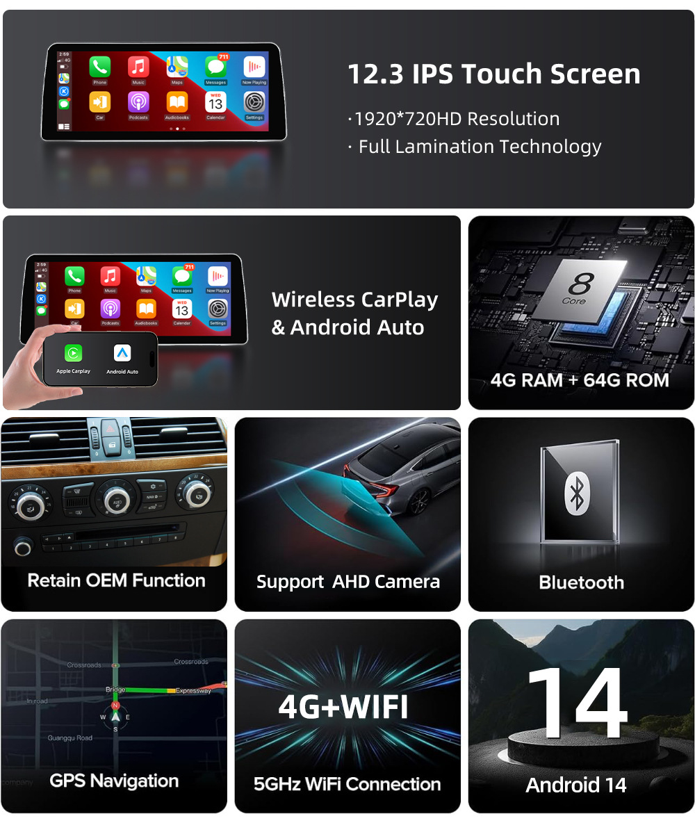 Smart Car Central Control Large Screen Suitable for Bmw X1 F48 F49 X2 F39 Bluetooth Navigation 2016-2021