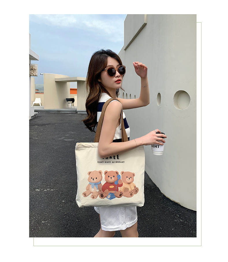 Women's Large Spring&summer Canvas Streetwear Shoulder Bag Canvas Bag display picture 4