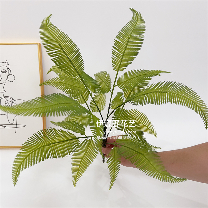 Nordic simulated fern green plant wall material soft glue Persian…