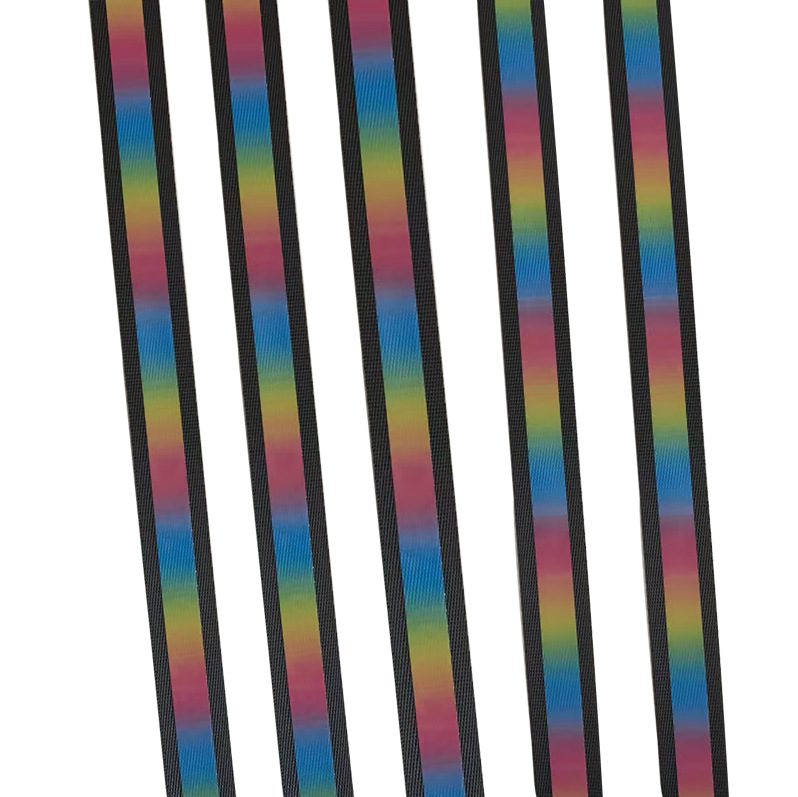 彩虹膜镭射反光炫彩幻彩夜光条手袋箱包服装宠物辅料反光织带