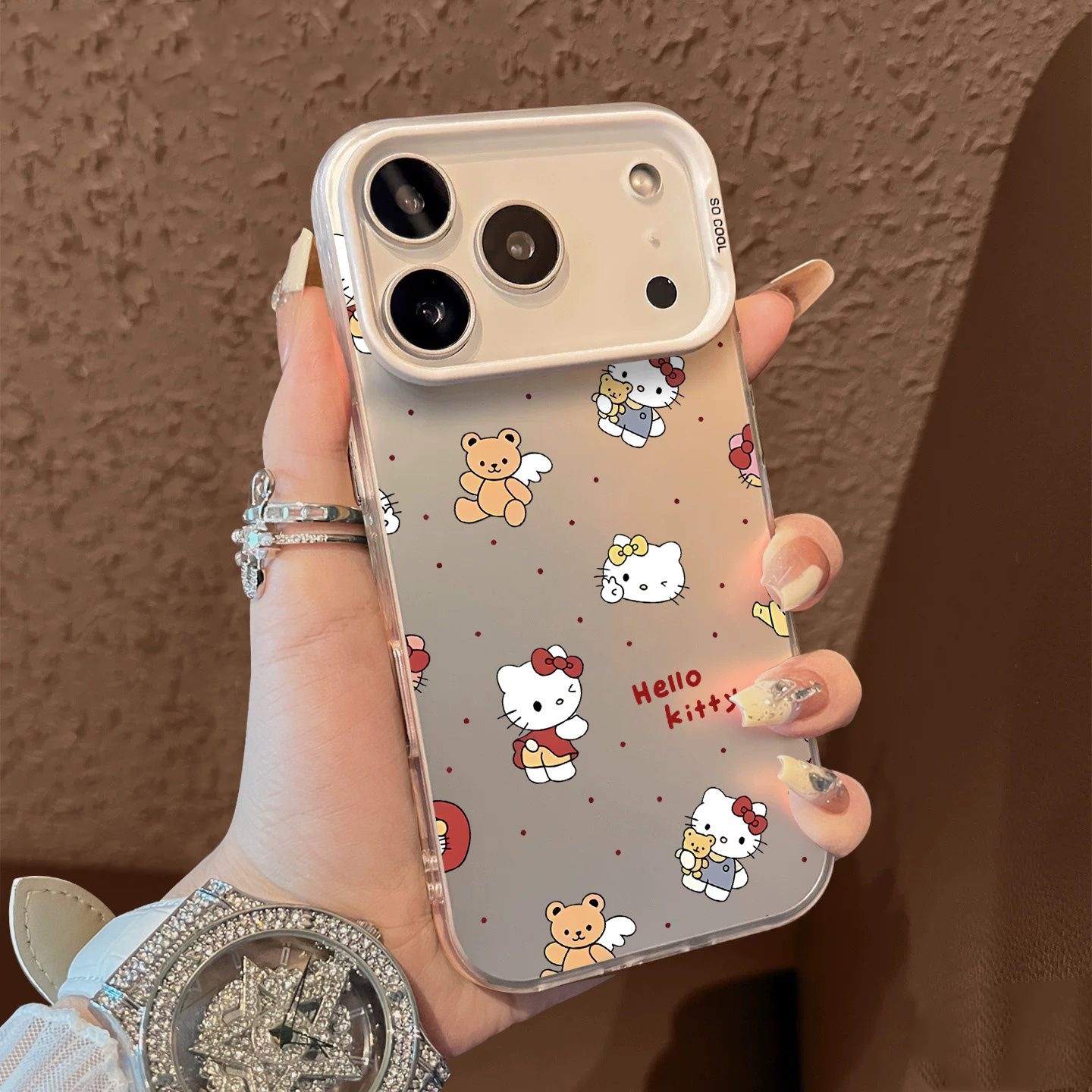 Little Bear Hello Kitty Suitable for Apple 17 Mobile Phone Case Iphone17Pro Cartoon Cute Ins Style Anti-Fall Protective Cover