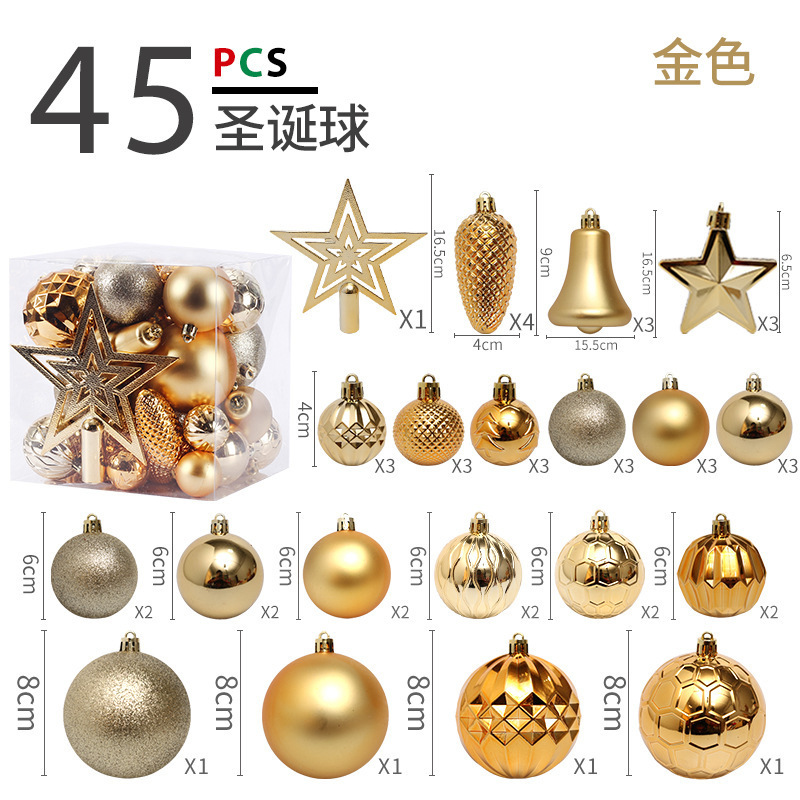 Bola de Navidad árbol de Navidad adornos de decoración colgante de bola de colores accesorios de material de Navidad DIY decoración de Navidad al por mayor