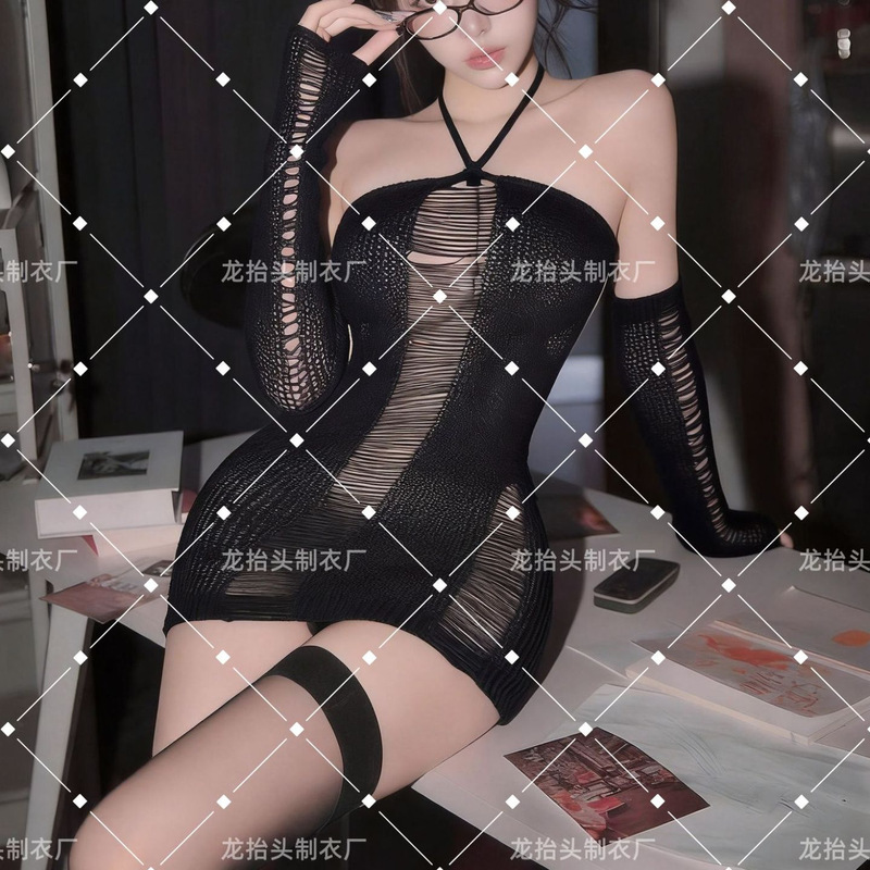 Pure Desire Hot Girl Style Halter Neck Knitted Dress Set for Women 2026 New Slim Fit Bodycon Short Skirt