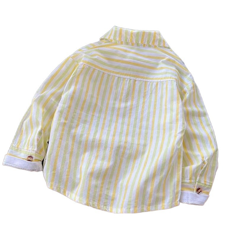 Baby's Long Sleeve Shirt Spring and Summer New Children's Coat Striped Casual Ultra Light Handsome Boys' Trendy Outer Trend