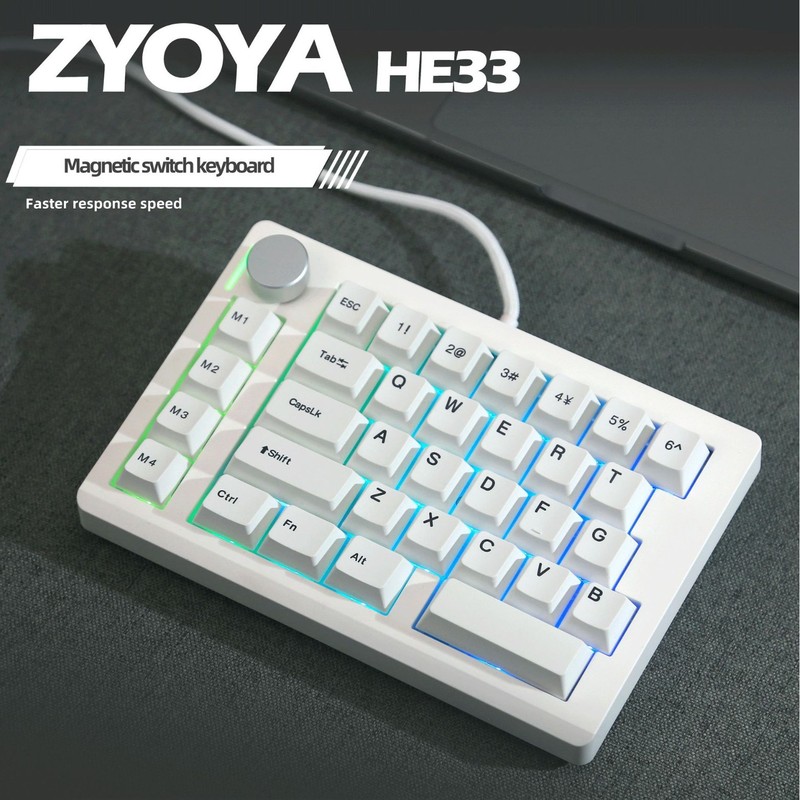 HE33 片手磁気軸キーボード 8K e スポーツプレーヤー大胆不敵な契約 RGB クイックトリガー緊急停止 FPS ゲームキーボード|undefined