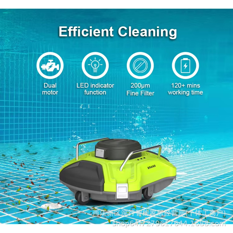 W001 Wireless Swimming Pool Robot Automatic Vacuum Cleaner Water Pool Vacuum Cleaning Machine Suitable for Above-Ground Swimming Pools