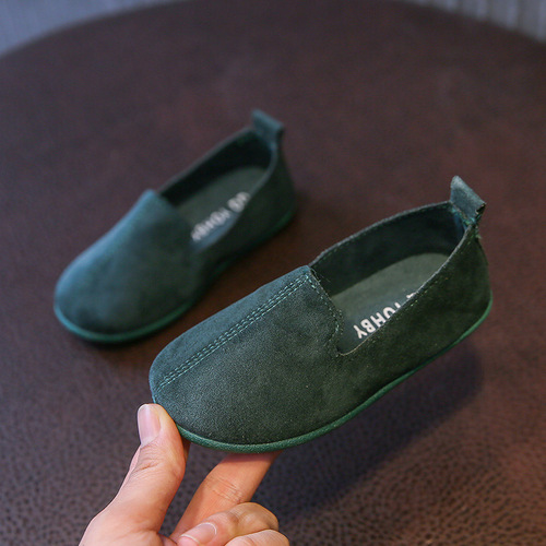 Hoo Class Leader Children's Single Shoes Korean Version Simple Casual Shoes, Doudou Shoes, Lightweight Canvas Shoes, One-Piece Slip-on Shoes