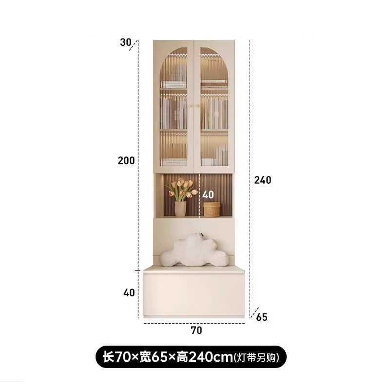 家庭用リビングルーム床置き壁面収納シンプル本棚キャビネット無垢材カウンターシート本棚本棚一体型ディスプレイキャビネット|undefined