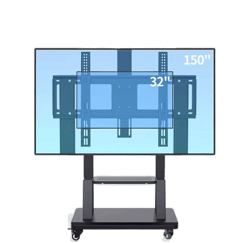 Soporte universal móvil para TV con ruedas, carrito giratorio de pie para transmisiones en vivo, conferencias y proyección de pantalla.