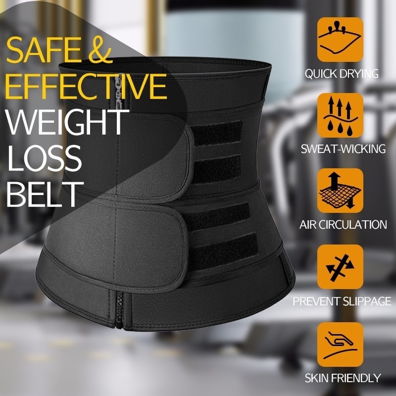 Amazon deportes transfronterizos de doble capa de la correa de la presión del vientre contrayendo corsé cinturón del vientre que absorbe el sudor Neopreno Body Shaping cinturón