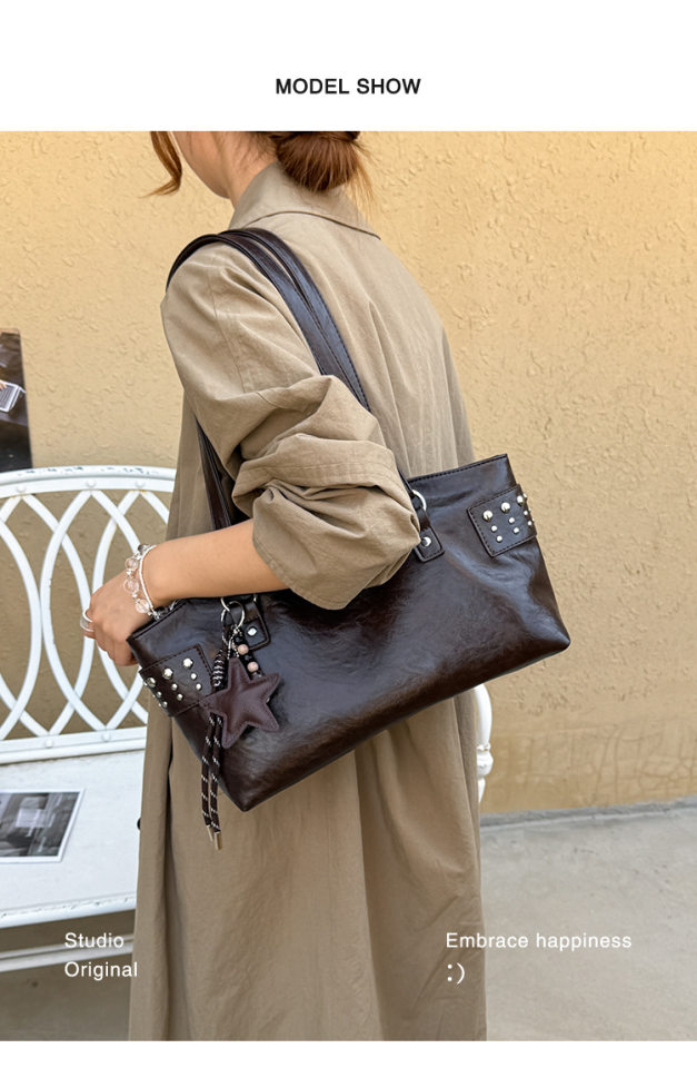 Túi tote nữ công suất lớn thiết kế tối giản phong cách Hàn Quốc, túi đeo vai đi làm — Deer Brown Không có mặt dây chuyền, Màu cà phê Không có mặt dây chuyền, Màu nâu không có mặt dây chuyền, kaki không có mặt dây chuyền chi tiết 9