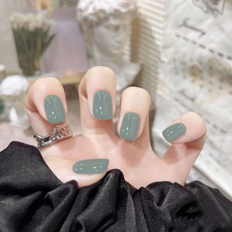 CS-198mini gray Bean Green fake nails air soft armor cross-border solid color wear nail stickers 24 Wholesale CS-198mini gray Bean Green fake nails air soft armor cross-border solid color wear nail stickers 24 Wholesale