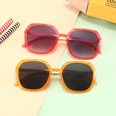 2021男女寶寶太陽鏡框架新款搞怪眼鏡兒童黑色花朵時尚潮流強墨鏡