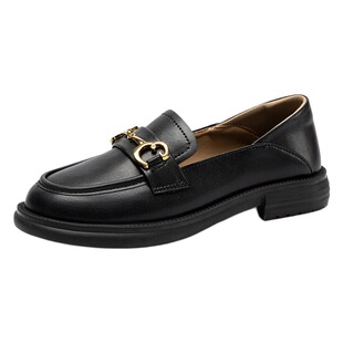 ZHR casual loafers 2023 new British style jk leather shoes slip-on single-layer shoes Korean style versatile ins women's shoes