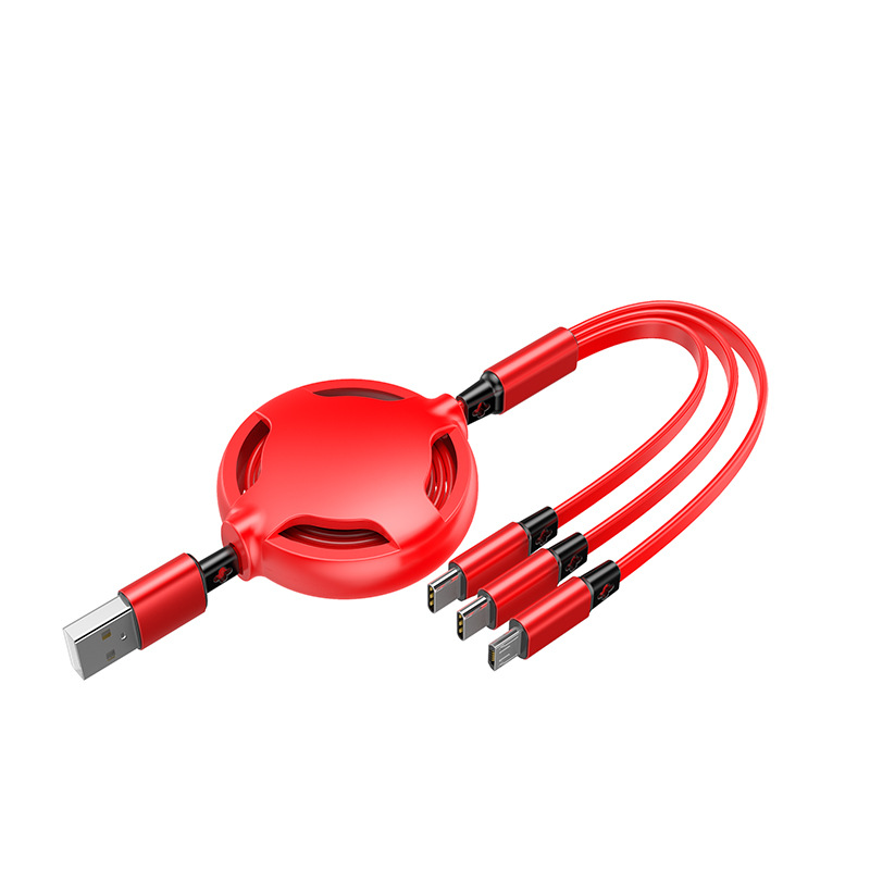 Cavo di ricarica telescopico da cravatta cava a tre in uno, regalo per attività aziendale da 1,2 metri_voghion.com