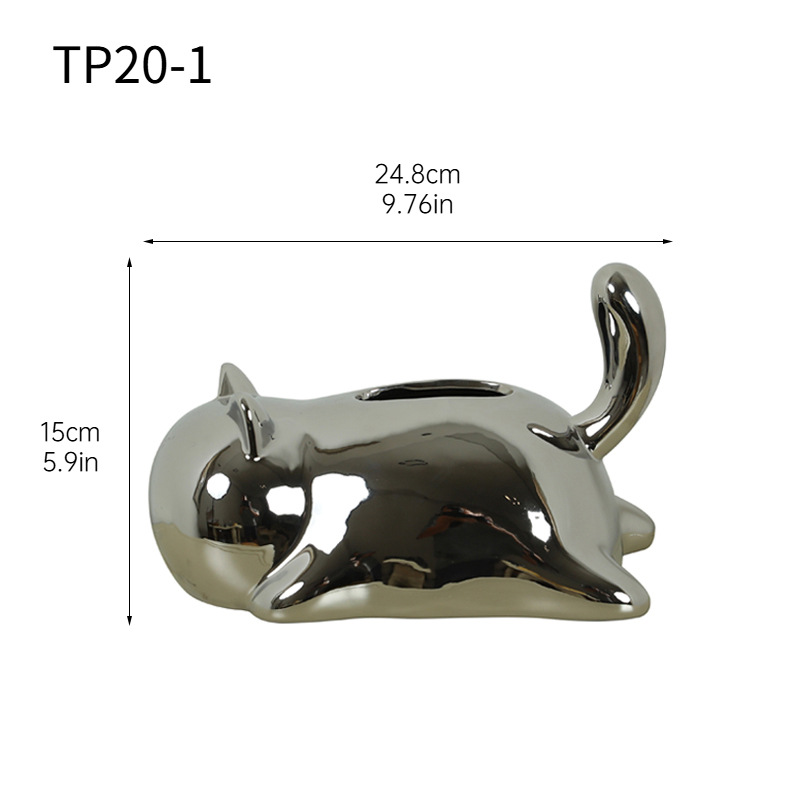 Tp20 - 1 Caja de pañuelos para gatos plateada