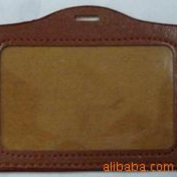 胸卡证件卡 仿皮胸卡.3寸仿皮胸卡.油边胸卡套展会证卡套做