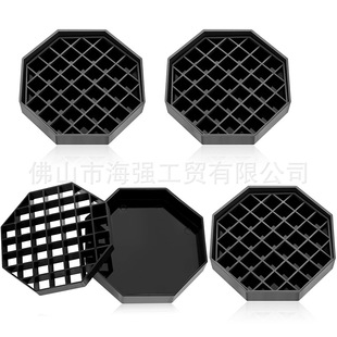 2025 Amazon's Hottest Cross-Border Coffee Countertop Octagonal Drip Tray Black Plastic Coffee Coaster