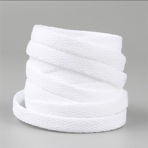 Finished 8mm single-layer flat black and white laces, suitable for canvas casual high-top flat polyester laces