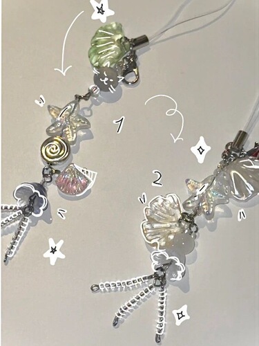 [Jellyfish Attraction] Beaded mobile phone chain, small pendant, girly heart camera chain, cute niche ins style pendant