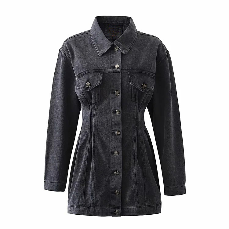 Women's Streetwear Solid Color Single Breasted Coat Denim Jacket display picture 9