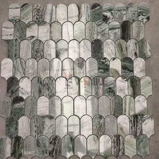 ���G��ë��Ȼʯ���Rِ��Plumage Marble Mosaic Tile