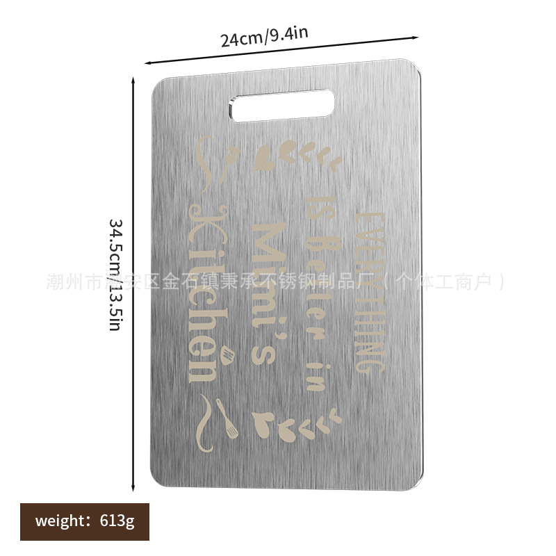 placa de cocina de acero inoxidable personalizada antifungal de doble cara para placa de corte de verduras anticorrosión molde gran placa de corte almohadilla de masa