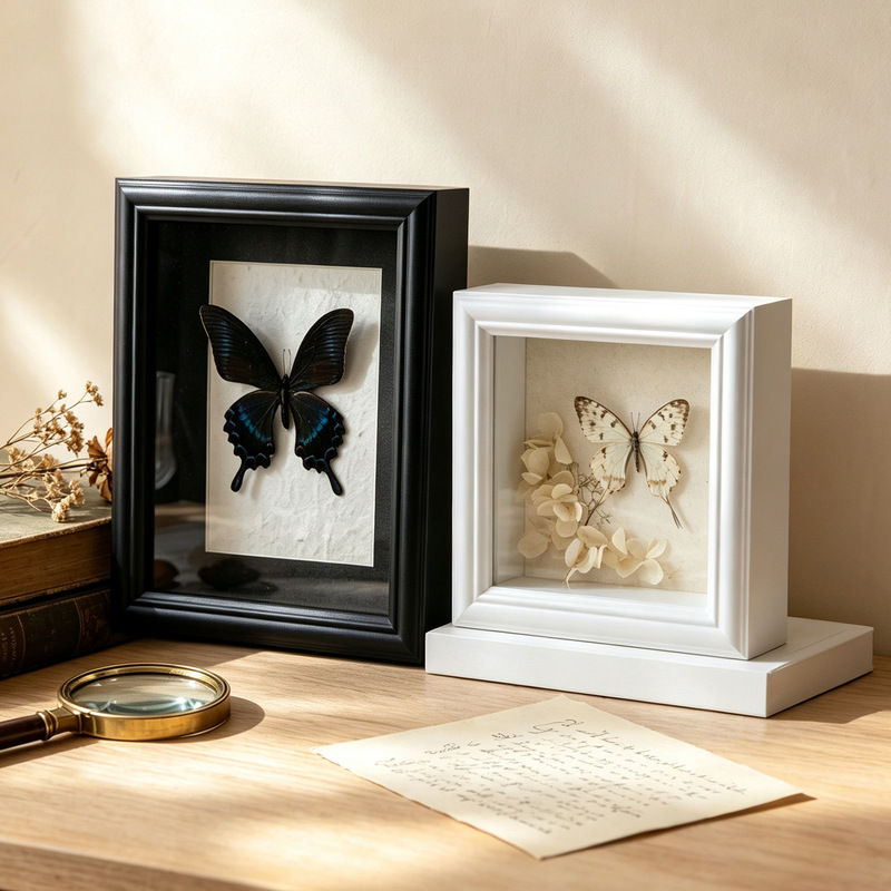 European-Style Hollow Butterfly Specimen Frame, Dried Flower Insect DIY Display Box, Wooden Picture Frame with a High-End Feel, Black Frame European-Style Hollow Butterfly Specimen Frame, Dried Flower Insect DIY Display Box, Wooden Picture Frame with a High-End Feel, Black Frame