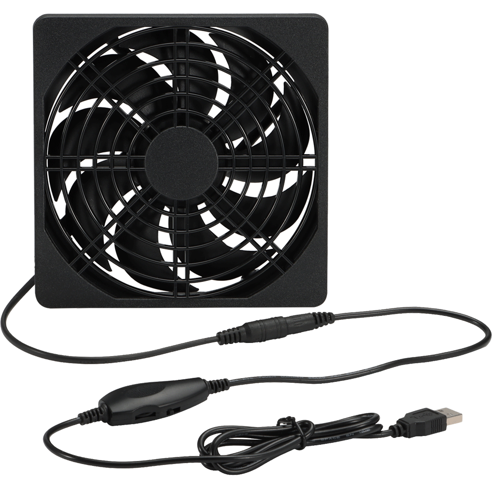 12 cm DC Cooling Fan, 5 V, USB Speed Controller Option, Compact Radiator Fan