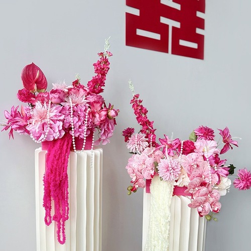 Wedding room decoration, artificial flowers, engagement banquet, living room decorations, wedding artificial flowers, table flowers, bedside flowers, welcome card flowers