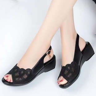 High-heeled Women's Spring and Summer Fish Mouth Sandals Mesh Rhinestone Single-layer Shoes Comfortable Non-slip Breathable Hot Explosive New Products
