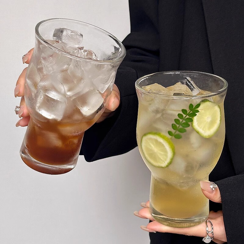 Iced American Coffee Cup Large Capacity Soda Bubble Water Cup Niche Vintage Wide Mouth Glass Cold Drink Cup Fruit Tea Cup Iced American Coffee Cup Large Capacity Soda Bubble Water Cup Niche Vintage Wide Mouth Glass Cold Drink Cup Fruit Tea Cup