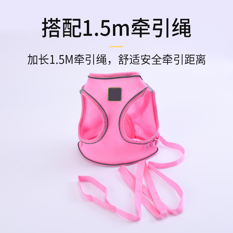 Correa de pecho para mascotas pequeño perro fuera cuerda de tracción perro chaleco cuerda gato transpirable reflexivo perro cuerda al por mayor