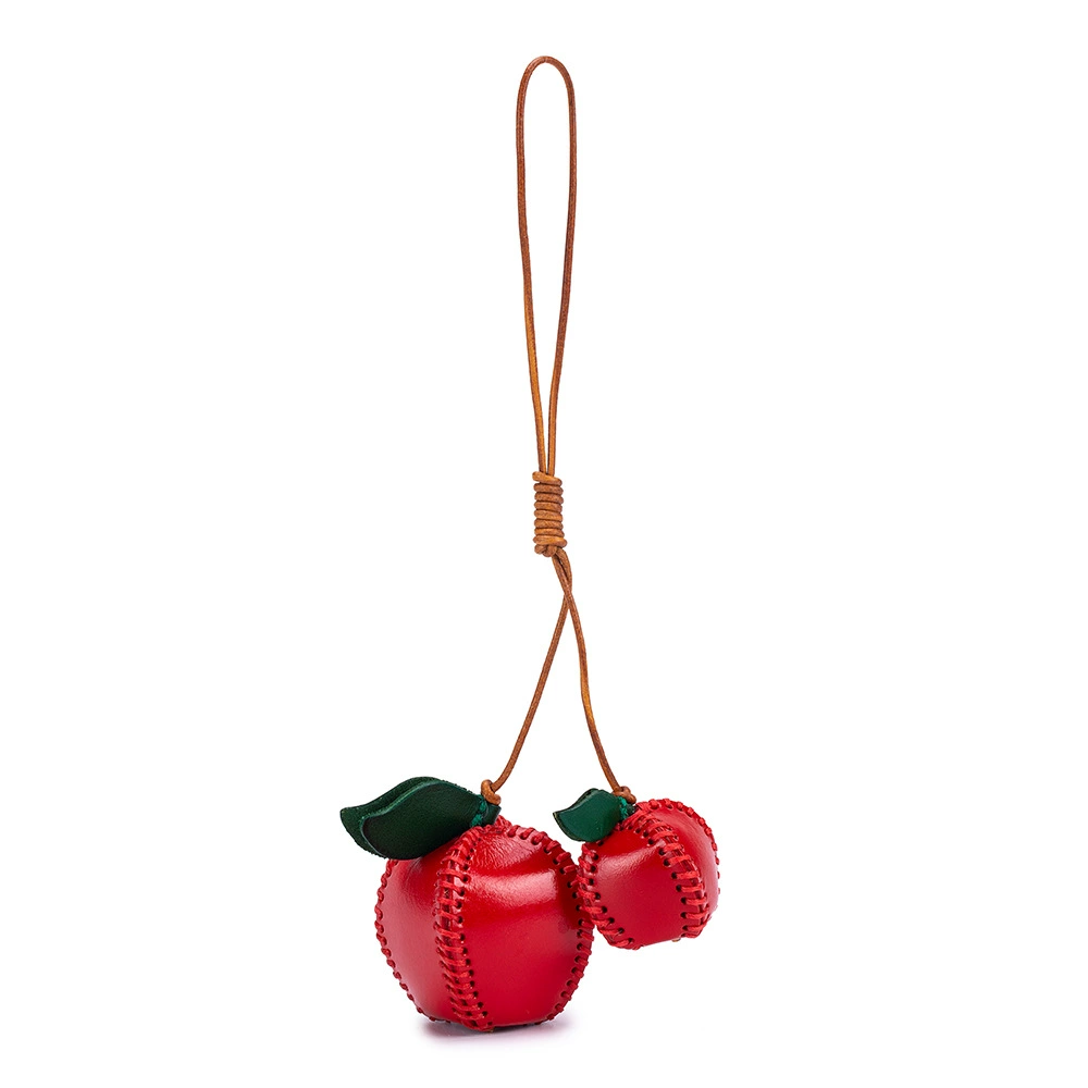 Leather pendant, cute brand keychain, protective amulet, genuine leather