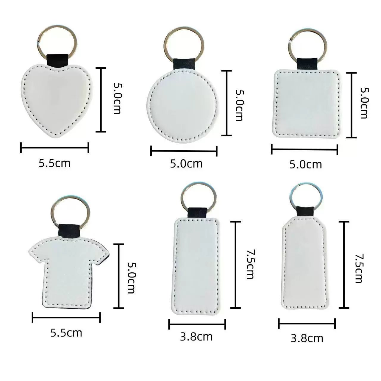 Заготовка для брелока из искусственной кожи для сублимации, с термозакрывающимся краем, для самостоятельной печати, креативное украшение для рукоделия