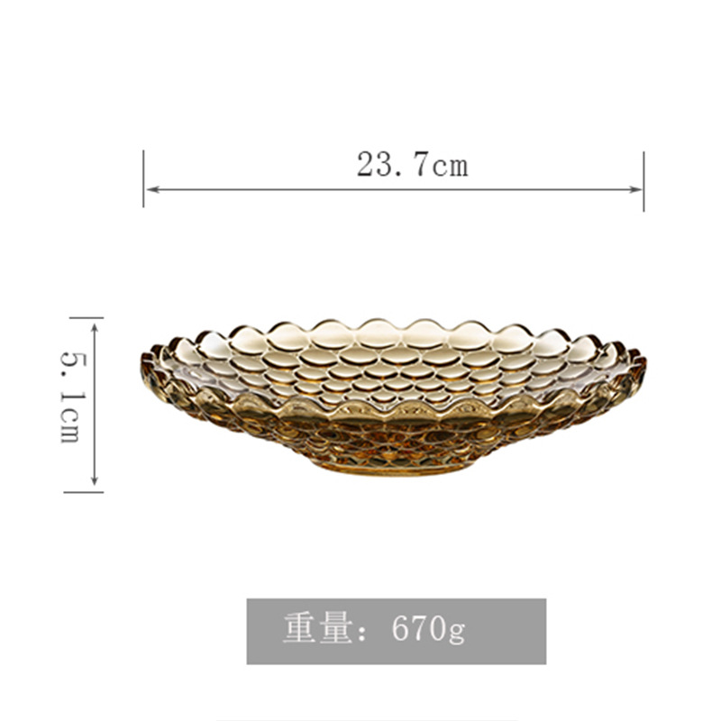 Bandeja de cristal grande de estilo nórdico para frutas y aperitivos, para uso doméstico en la sala de estar, bandeja para frutas, bandeja para dulces, bandeja creativa para frutas y verduras. image 6