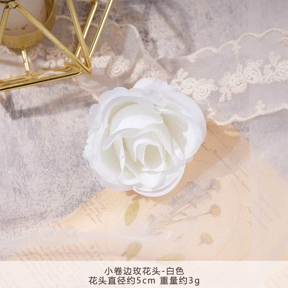 XH2-작은 곱슬 장미 머리-흰색