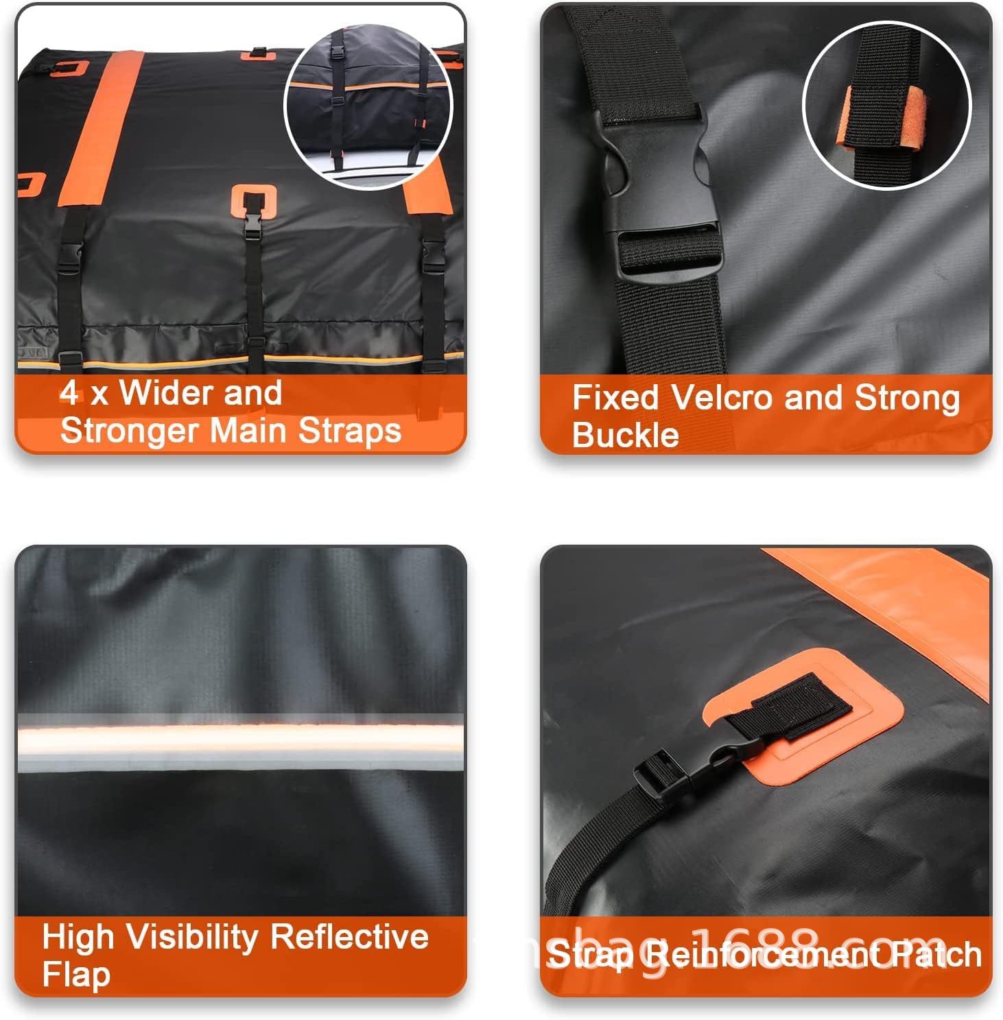 Cross-Border Hot-Selling Car-Mounted Outdoor Waterproof Roof Luggage Bag, Universal Roof Bag for Suvs, with or Without Luggage Rack