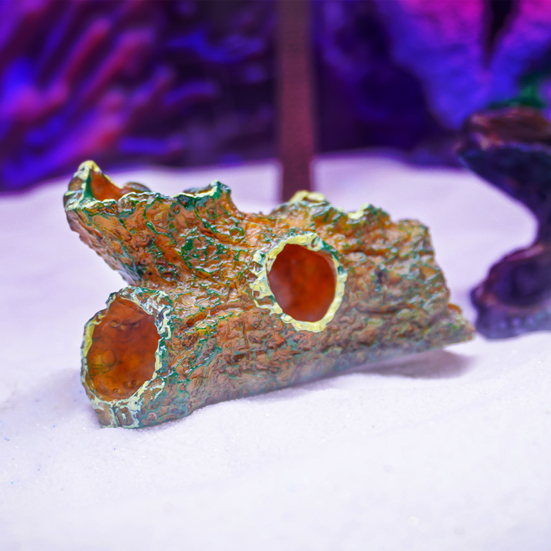 Nueva decoración de paisajismo para acuarios con forma de tojo de árbol, escondite para reptiles, lagartos y serpientes, agujero de árbol simulado de Xiaohongshu para descansar.