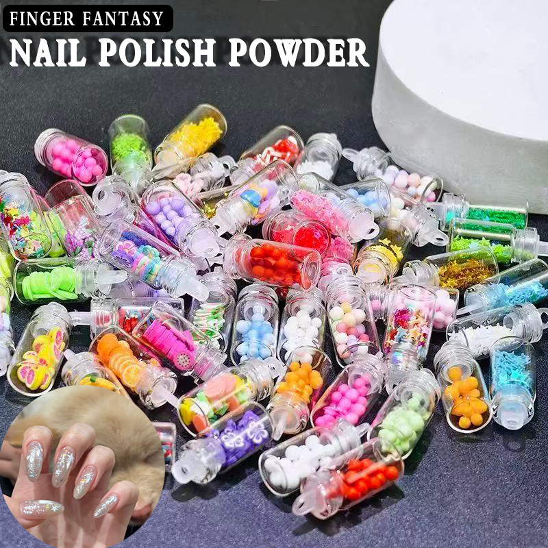 48-Color Glitter Powder Set, Nail Art Jewelry, Nail Stickers, Pearl Heart-Shaped Five-Pointed Star Accessories, Nail Art Sequin Factory