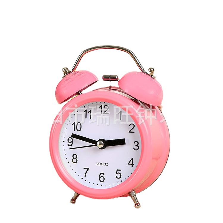 Directo de fábrica mudo de noche simple estudiante creativo reloj de metal multifuncional niños noche luz pequeño reloj despertador