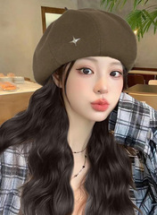 Bailey Hat Wig Women's Long Hair Detachable Fashion 2023 Internet Celebrity Autumn and Winter Long Curly Hair Full Head Wig Hat