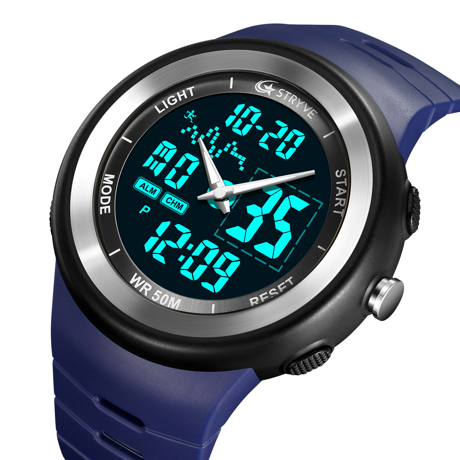Transfronterizos STRYVE 8025 nuevo reloj de pulsera antiagua electrónico de luces nocturnas deportivas multifuncional para estudiantes