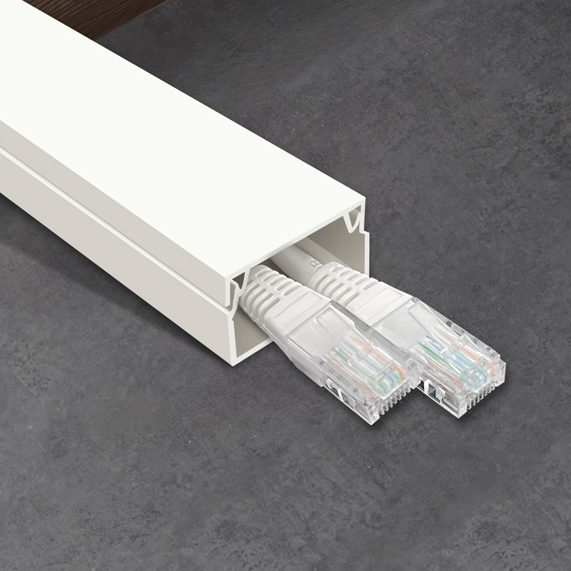Caja de cable de PVC Caja de cable de cable de plástico Decoración invisible PVC blanco autoadhesivo ignífugo 100x50 image 3
