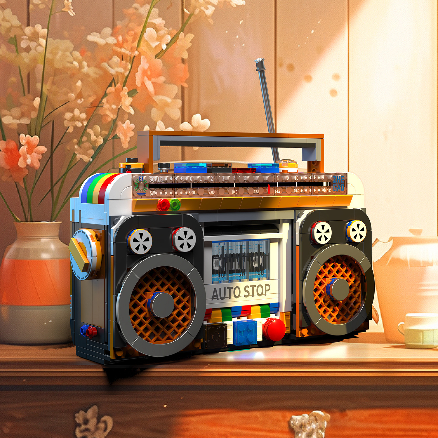 Retro electrodomésticos refrigerador Radio Cámara compatible con Lego adornos creativos bloques de construcción juguetes para niños al por mayor